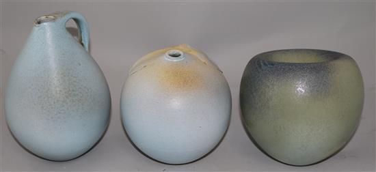 A Madoura Pottery ovoid sculpture, vase & pitcher